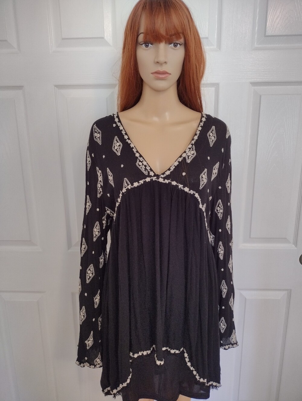 Free People Diamond Embroidered Tunic Dress, L - Picture 11 of 13